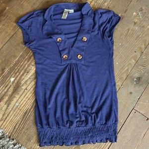 Navy v neck